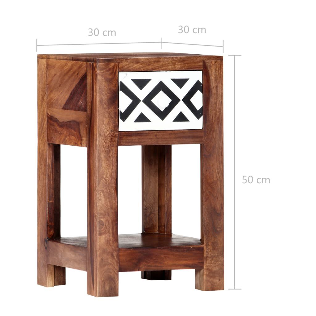 vidaXL Κομοδίνο 30 x 30 x 50 εκ. από Μασίφ Ξύλο Sheesham