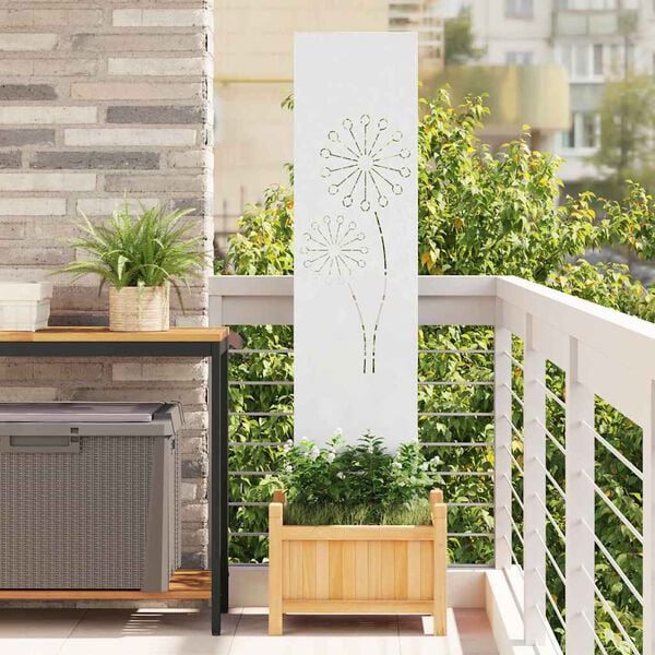 vidaXL Οθόνη Ιδιωτικότητας Κήπου Μαιανδρικό σχέδιο Λευκό 32 χ 140 εκ