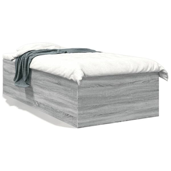 vidaXL Πλαίσιο Κρεβατιού Γκρι Sonoma 75x190 εκ. Επεξεργασμένο Ξύλο