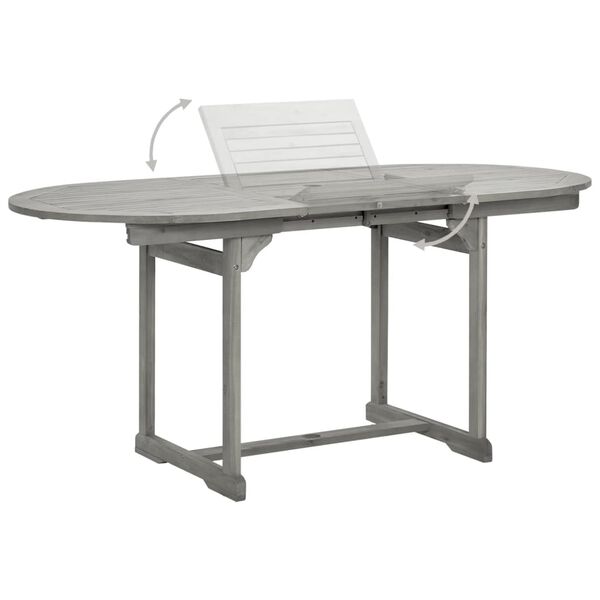 vidaXL Τραπεζαρία Κήπου (120-170) x 80 x 75 εκ. από Μασίφ Ξύλο Ακακίας