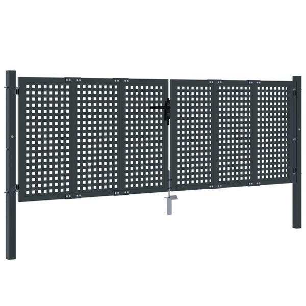 vidaXL Πύλη Κήπου Ανθρακί 300 x 125 εκ. Ατσάλινη