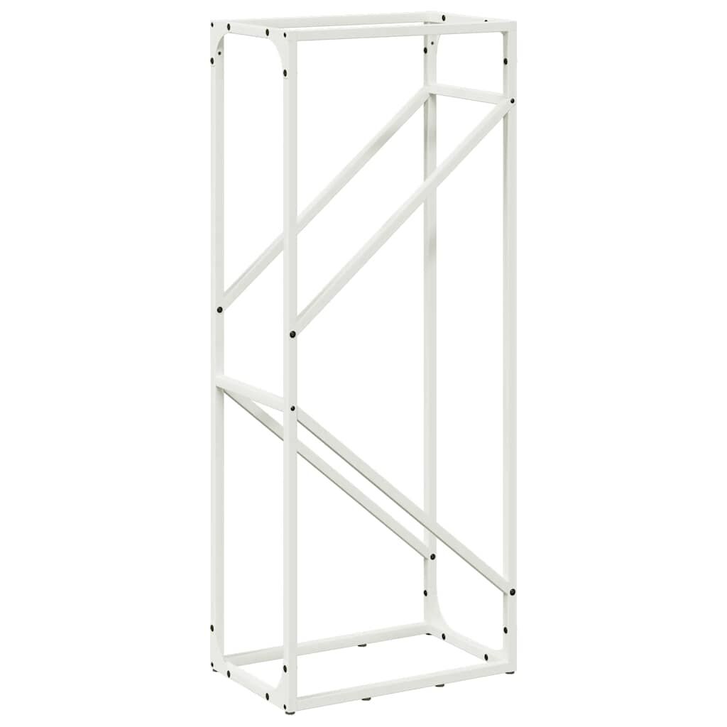 vidaXL Ράφι για καυσόξυλα Λευκό 40x25x100 εκ. Ατσάλι ψυχρής έλασης