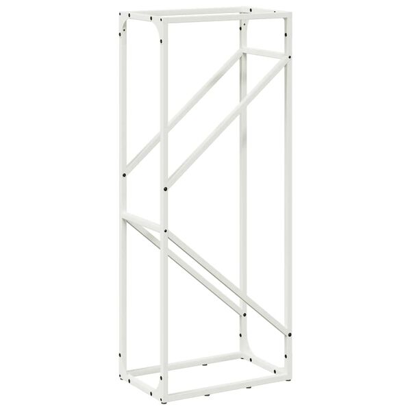 vidaXL Ράφι για καυσόξυλα Λευκό 40x25x100 εκ. Ατσάλι ψυχρής έλασης