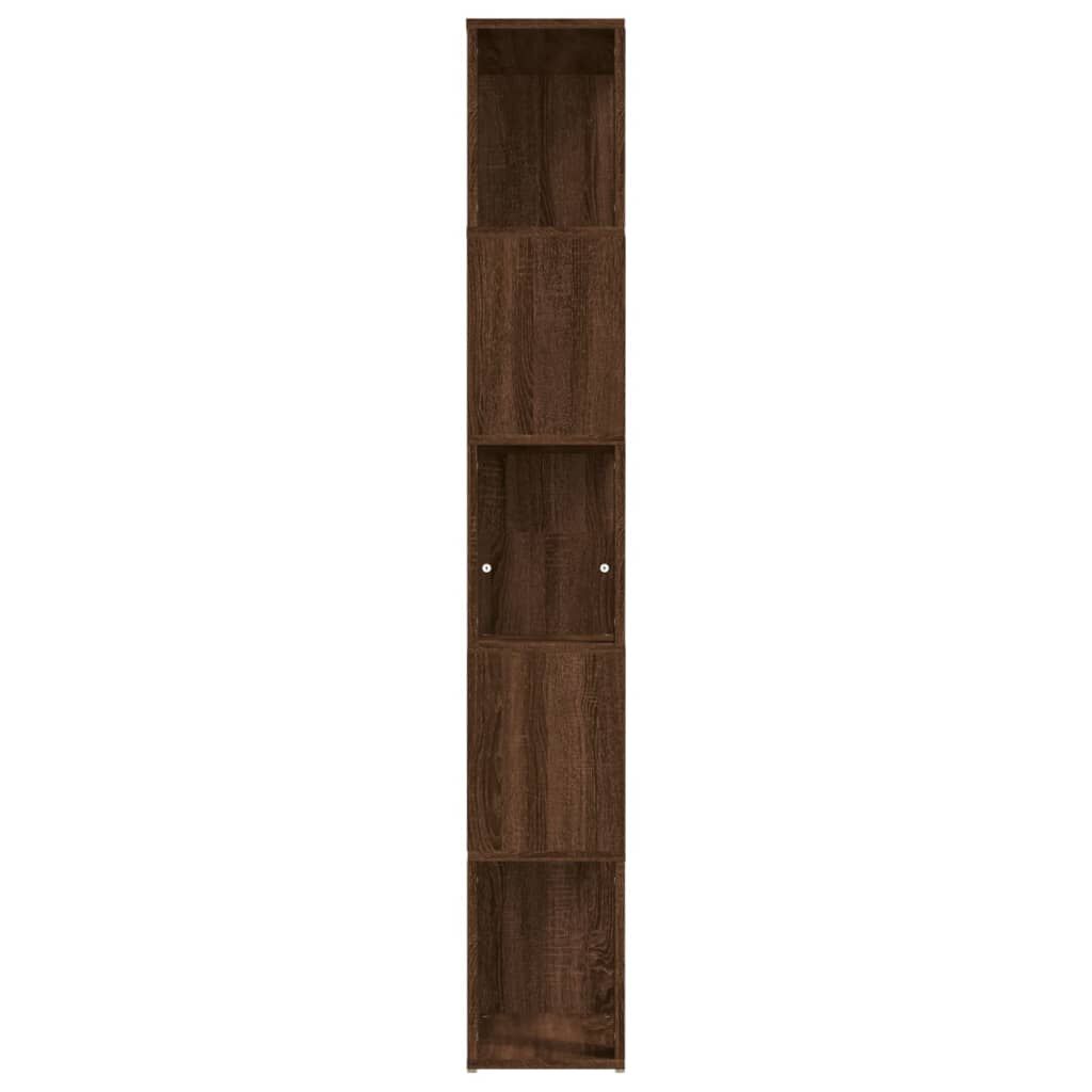 vidaXL Βιβλιοθήκη Καφέ Δρυς 45 x 24 x 160 εκ. από Επεξεργασμένο Ξύλο