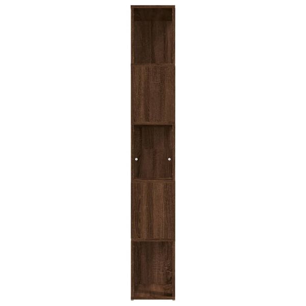 vidaXL Βιβλιοθήκη Καφέ Δρυς 45 x 24 x 160 εκ. από Επεξεργασμένο Ξύλο