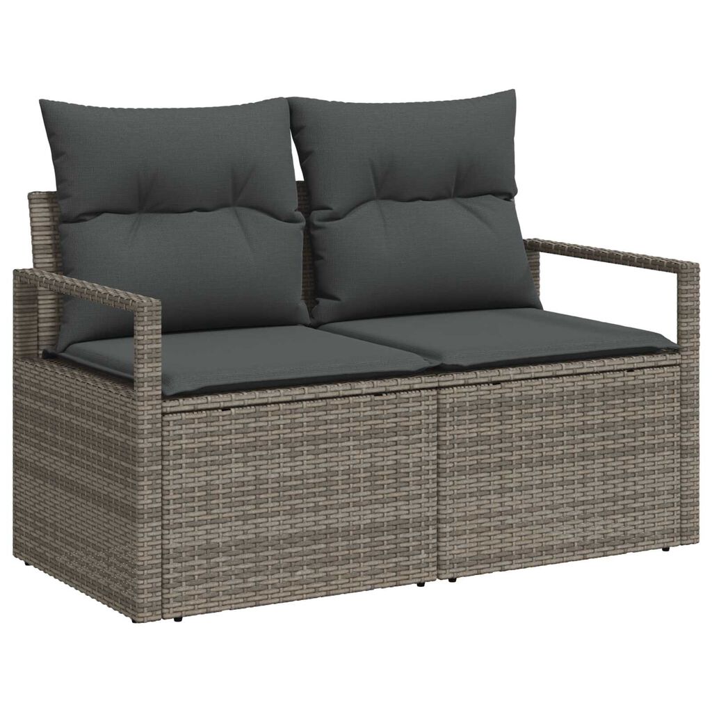 vidaXL Σετ Καναπέ Κήπου 4 pcs Γκρι Πολυέστερ και Κατασκευασμένο Ατσάλι