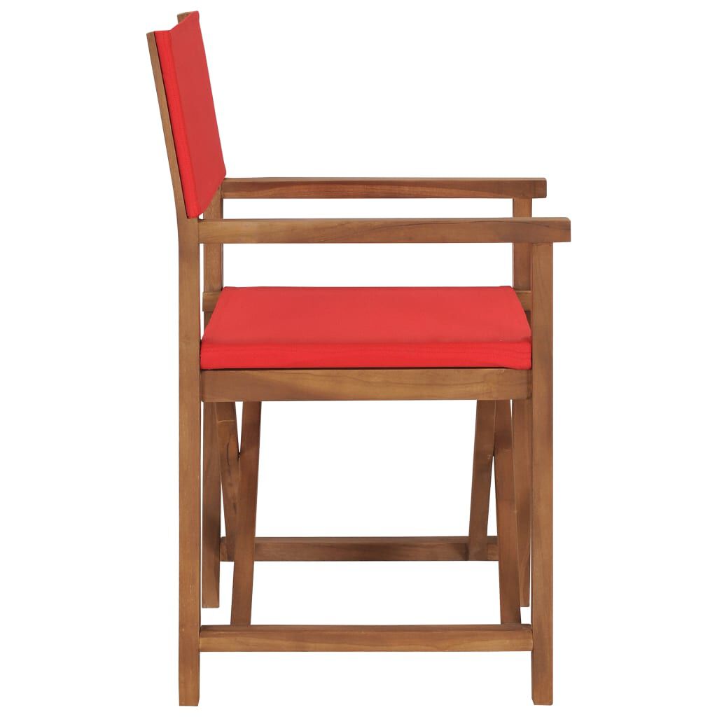 vidaXL Καρέκλα Σκηνοθέτη Κόκκινη από Μασίφ Ξύλο Teak