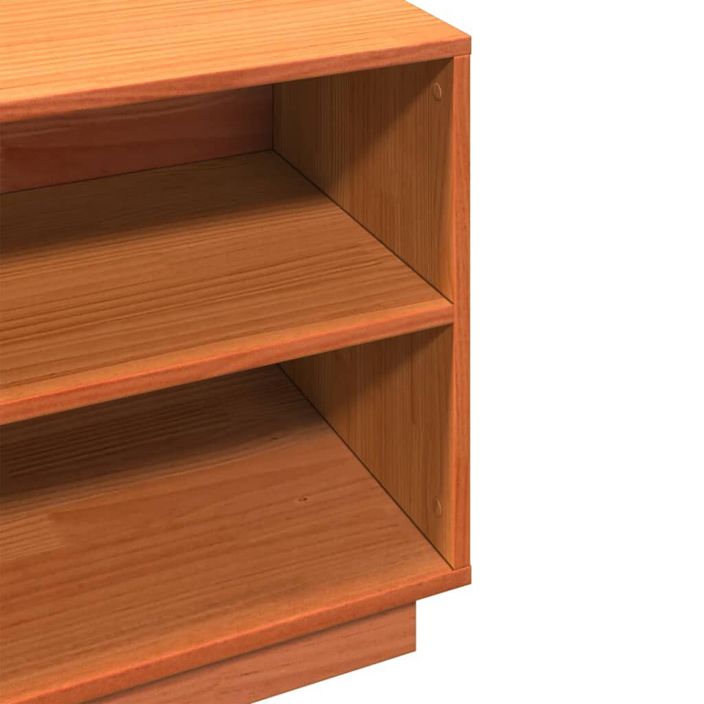vidaXL Παπουτσοθήκη Καφέ Κεριού 110 x 34 x 45 εκ. Μασίφ Ξύλο Πεύκου