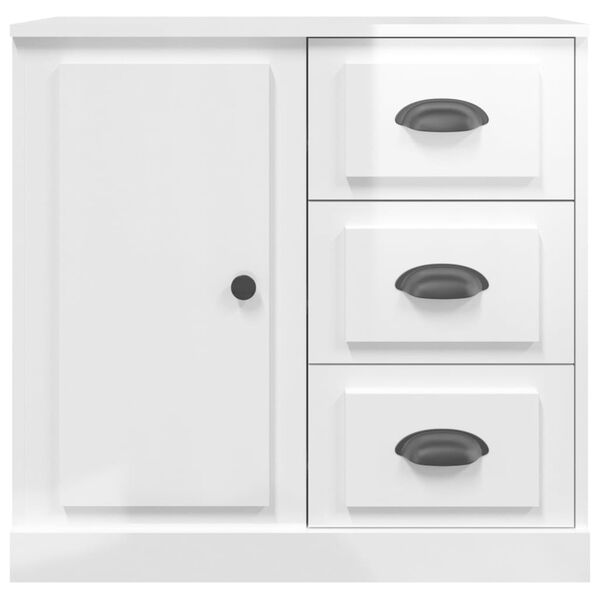 vidaXL Ντουλάπι Γυαλιστερό Λευκό 70x35,5x67,5 εκ. Επεξεργασμένο Ξύλο