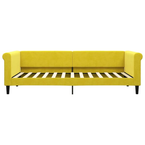 vidaXL Καναπές Κρεβάτι Συρόμενος Κίτρινος 90 x 200 εκ. Βελούδινος
