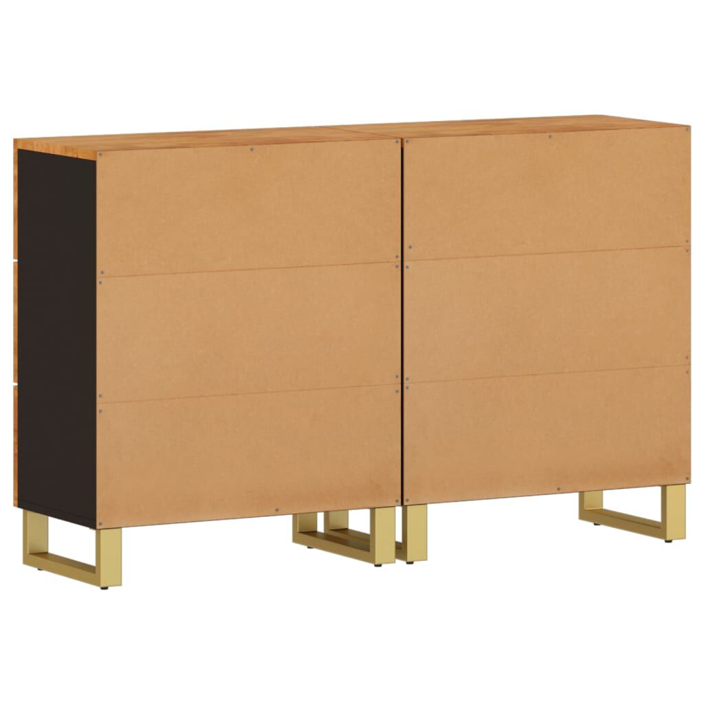 vidaXL Βοηθητικά Έπιπλα 2Τεμ Καφέ/Μαύρο 60x33,5x75εκ Μασίφ Ξύλο Μάνγκο