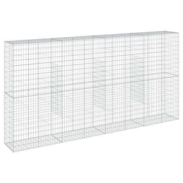vidaXL Συρματοκιβώτιο με Κάλυμμα 400x50x200εκ. από Γαλβανισμένο Χάλυβα