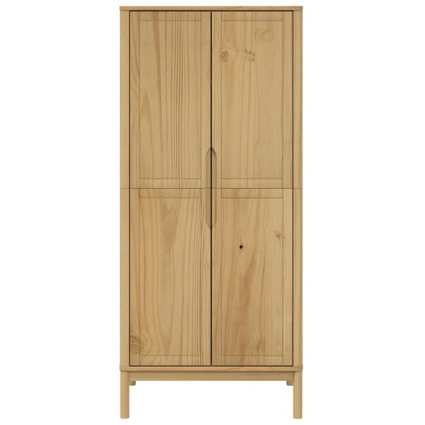 vidaXL Ντουλάπα FLORO Καφέ 77 x 53 x 171 εκ. από Μασίφ Ξύλο Πεύκου