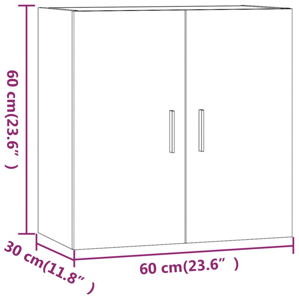 vidaXL Ντουλάπι Τοίχου Γκρι Sonoma 60x30x60 εκ. Επεξεργασμένο Ξύλο