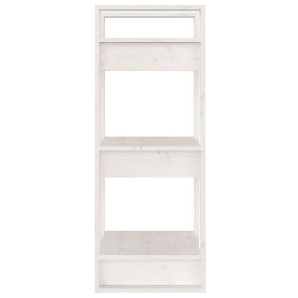 vidaXL Βιβλιοθήκη/Διαχωριστικό Χώρου Λευκό 41x35x91 εκ. Μασίφ Πεύκο