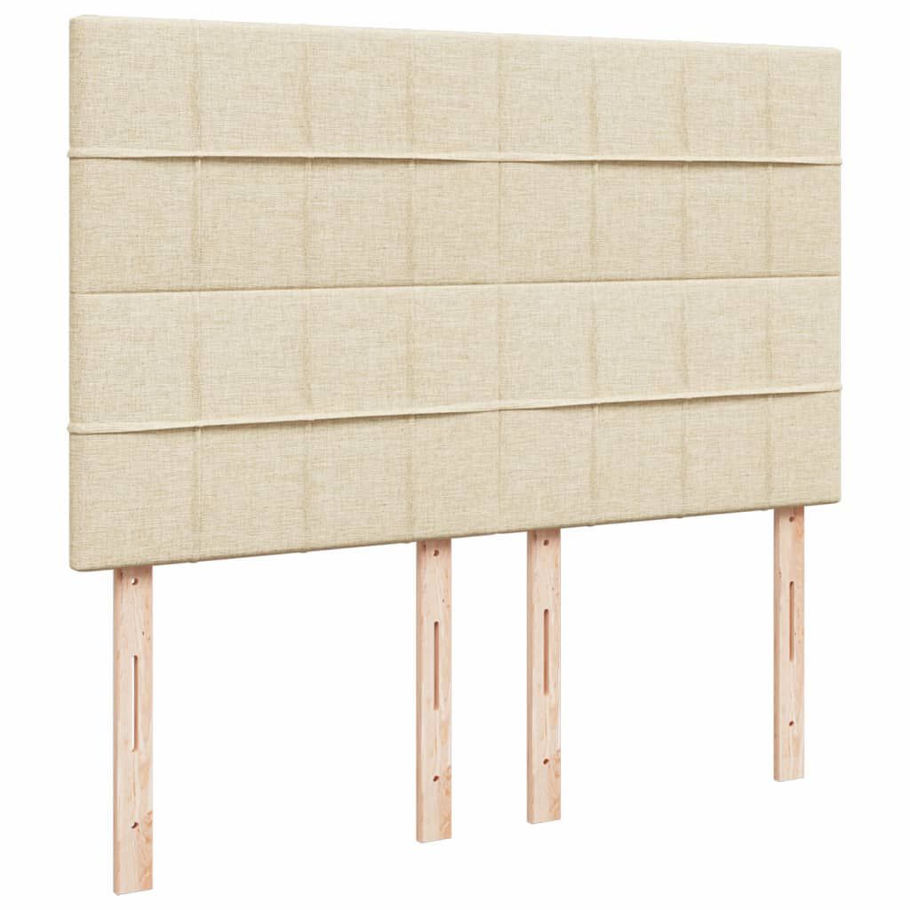 vidaXL Κρεβάτι Boxspring με Στρώμα Κρεμ 140x200 εκ. Υφασμάτινο