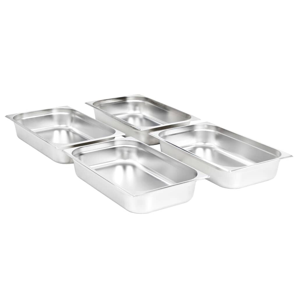 vidaXL Λεκάνες Gastronorm 4 τεμ. GN 1/1 100 χιλ. από Ανοξείδωτο Ατσάλι