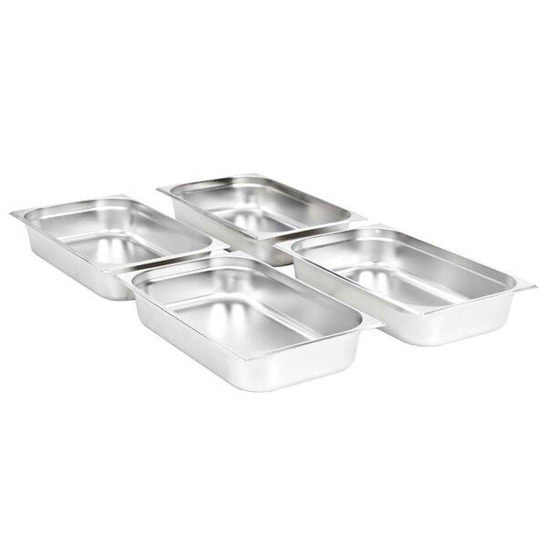 vidaXL Λεκάνες Gastronorm 4 τεμ. GN 1/1 100 χιλ. από Ανοξείδωτο Ατσάλι