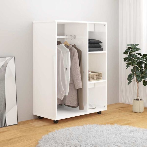 vidaXL Ντουλάπα Γυαλιστερό Λευκό 80 x 40 x 110 εκ. από Επεξ. Ξύλο