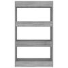 vidaXL Βιβλιοθήκη/Διαχωρ. Χώρου Γκρι Sonoma 60x30x103 εκ Επεξεργ. Ξύλο