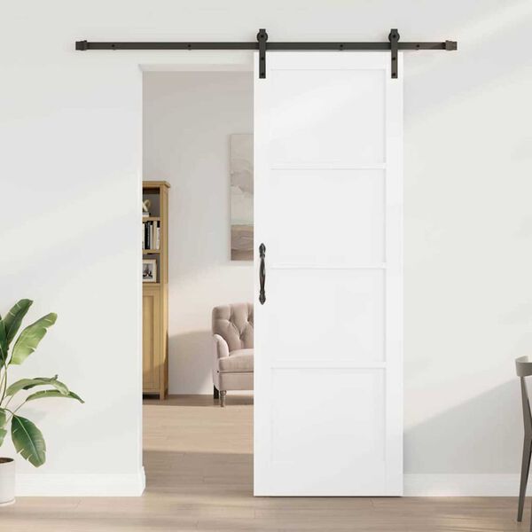 vidaXL Συρόμενη Πόρτα Λευκό και μαύρο 78 x 232 cm