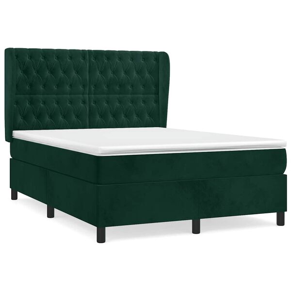 vidaXL &Kappa;&rho;&epsilon;&beta;ά&tau;&iota; Boxspring &mu;&epsilon; &Sigma;&tau;&rho;ώ&mu;&alpha; &Sigma;&kappa;&omicron;ύ&rho;&omicron; &Pi;&rho;ά&sigma;&iota;&nu;&omicron; 140x200&epsilon;&kappa;. &Beta;&epsilon;&lambda;&omicron;ύ&delta;&iota;&nu;&omicron;