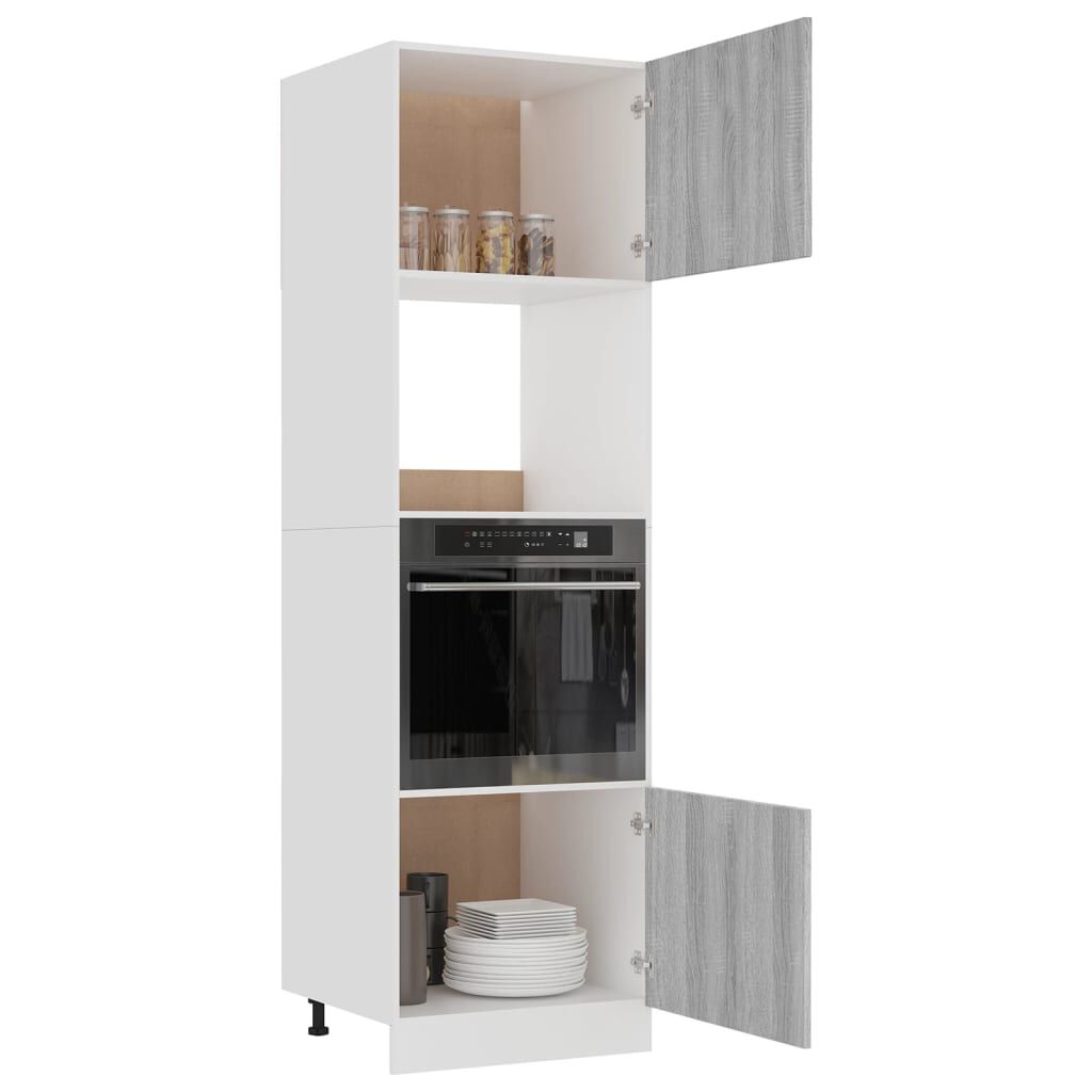 vidaXL Ντουλάπι Φ. Μικροκιμάτων Lyon Γκρι Sonoma 60x57x207εκ.