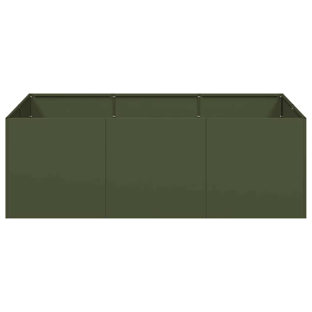 vidaXL Ζαρντινιέρα Λαδί 120x80x40 εκ. από Χάλυβα
