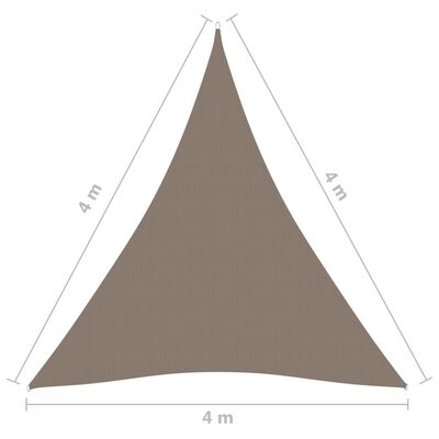 vidaXL Πανί Σκίασης Τρίγωνο Taupe 4 x 4 x 4 μ. από Ύφασμα Oxford