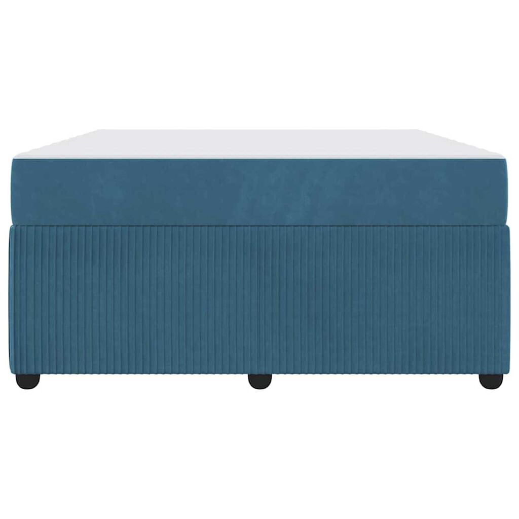vidaXL Σκελετός κρεβατιού με στρώμα Μπλε 160 x 200 cm Βελούδο