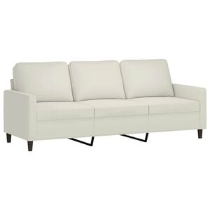 vidaXL Καναπές Τριθέσιος Κρεμ 180 εκ. Βελούδινος