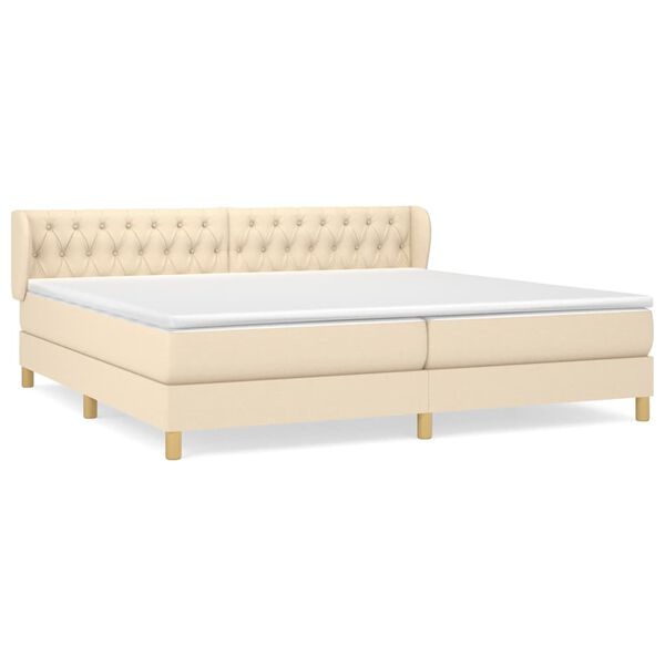 vidaXL &Kappa;&rho;&epsilon;&beta;ά&tau;&iota; Boxspring &mu;&epsilon; &Sigma;&tau;&rho;ώ&mu;&alpha; &Kappa;&rho;&epsilon;&mu; 200x200 &epsilon;&kappa;. &Upsilon;&phi;&alpha;&sigma;&mu;ά&tau;&iota;&nu;&omicron;