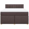 vidaXL Κρεβάτι Boxspring με Στρώμα Σκούρο Καφέ 140x200 εκ Υφασμάτινο