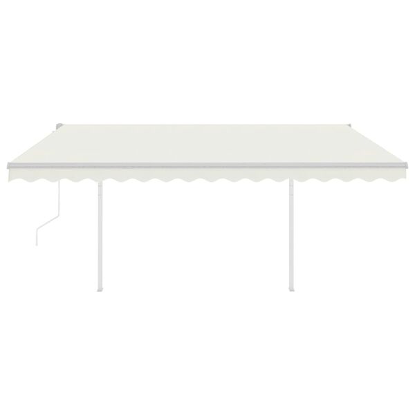 vidaXL Τέντα Αυτόματη με LED & Αισθητήρα Ανέμου Κρεμ 4,5 x 3,5 μ.