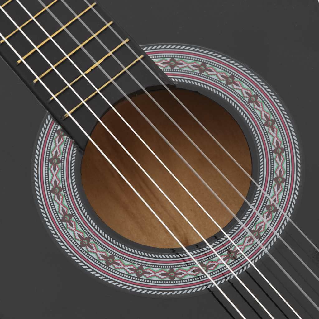 vidaXL Κιθάρα Western Classical Cutaway με 6 Χορδές Μαύρη 38"
