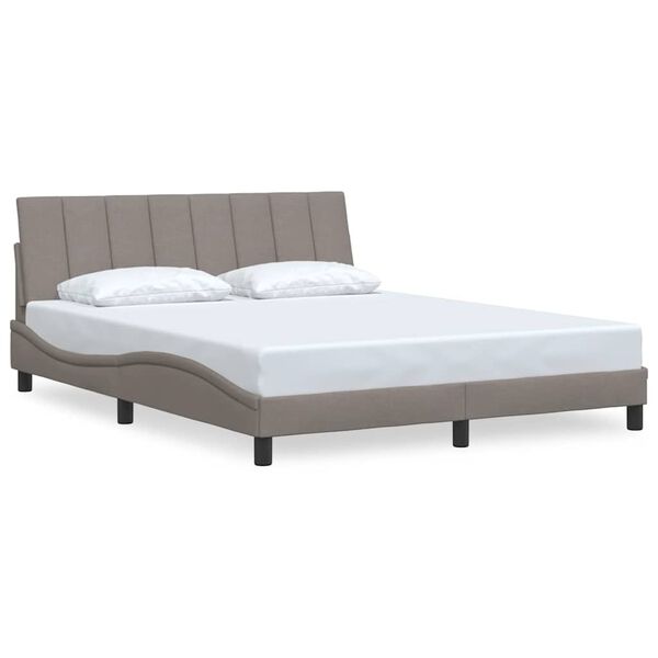 vidaXL Σκελετός Κρεβατιού Χωρίς Στρώμα Taupe 160x200 εκ. Υφασμάτινο