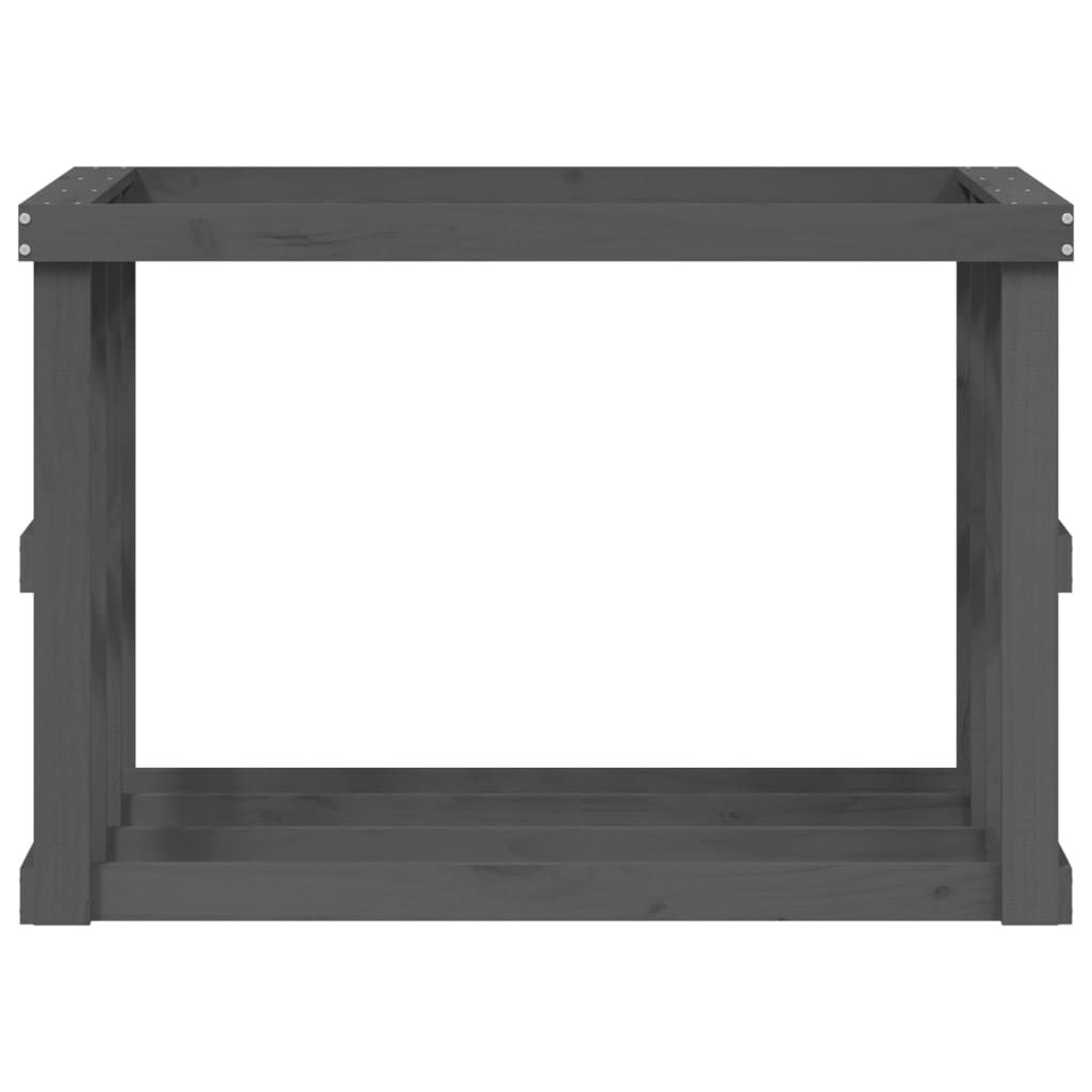 vidaXL Ξυλοθήκη Εξ. Χώρου Γκρι 108x52x74 εκ. από Μασίφ Ξύλο Πεύκου