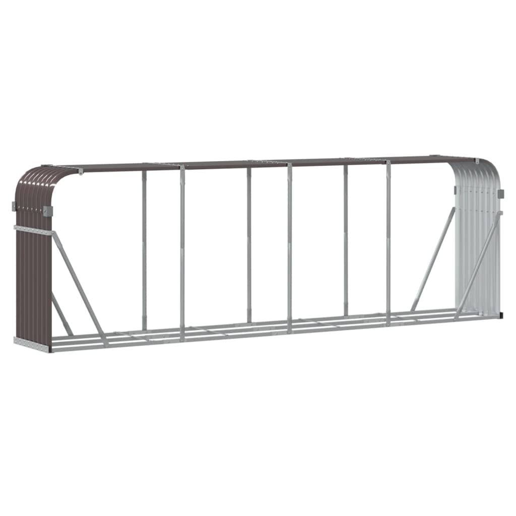 vidaXL Ξυλοθήκη Καφέ 300x45x100 εκ. από Γαλβανισμένο Ατσάλι