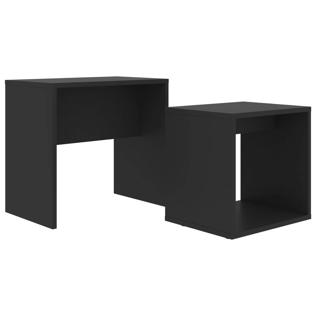 vidaXL Σετ Τραπεζάκια Σαλονιού Μαύρα 48 x 30 x 45 εκ. από Επεξ. Ξύλο