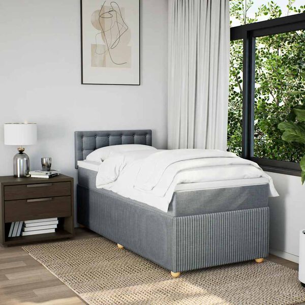 vidaXL &Kappa;&rho;&epsilon;&beta;ά&tau;&iota; Boxspring &mu;&epsilon; &Sigma;&tau;&rho;ώ&mu;&alpha; &Alpha;&nu;&omicron;&iota;&chi;&tau;ό &Gamma;&kappa;&rho;&iota; 90x200 &epsilon;&kappa;. &Upsilon;&phi;&alpha;&sigma;&mu;ά&tau;&iota;&nu;&omicron;