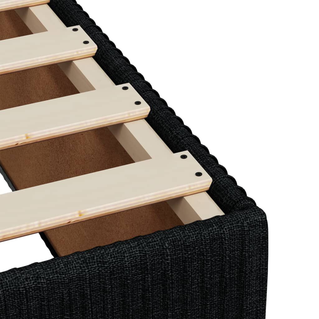 vidaXL Κρεβάτι Boxspring με Στρώμα Μαύρο 120x190 εκ. Υφασμάτινο