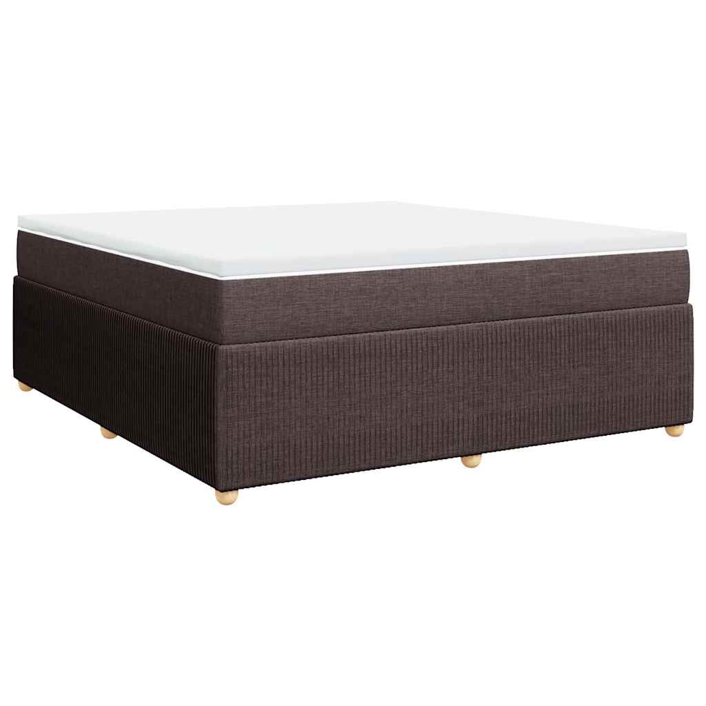 vidaXL Κρεβάτι Boxspring με Στρώμα Σκούρο Καφέ 180x200 εκ Υφασμάτινο