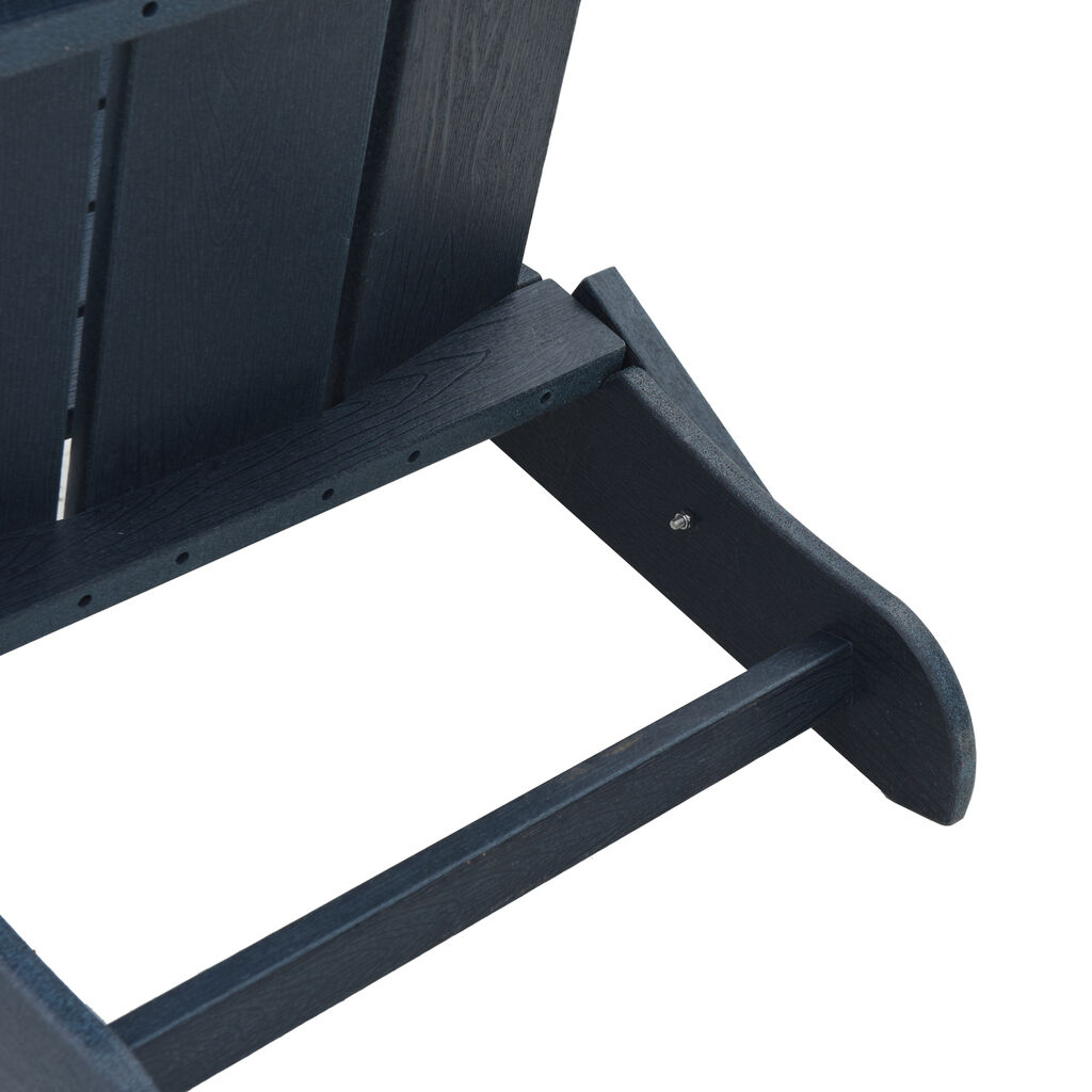 vidaXL Σετ Κήπου 3 Τεμαχίων Ναυτικό Μπλε HDPE, vidaXL Πτυσσόμενη Καρέκλα Adirondack Ναυτικό Μπλε 74.5x80.5x90 εκ HDPE, vidaXL Υποπόδιο Adirondack Ναυτικό Μπλε 38x38x46 εκ HDPE