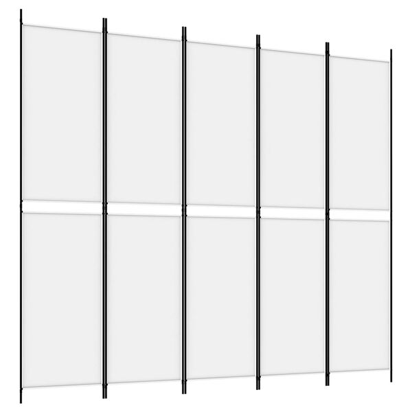 vidaXL Διαχωριστικό Δωματίου με 5 Πάνελ Λευκό 250x220 εκ. από Ύφασμα