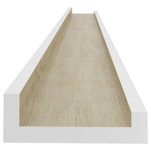 vidaXL Ράφια Τοίχου 2 τεμ. Λευκό και Sonoma Δρυς 115 x 9 x 3 εκ.