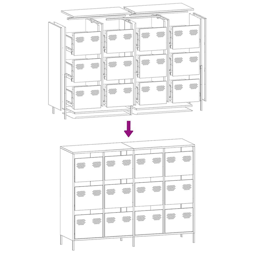 vidaXL Sideboard Μουστάρδα κίτρινη 135x39x103,5cm Ατσάλι ψυχρής έλασης