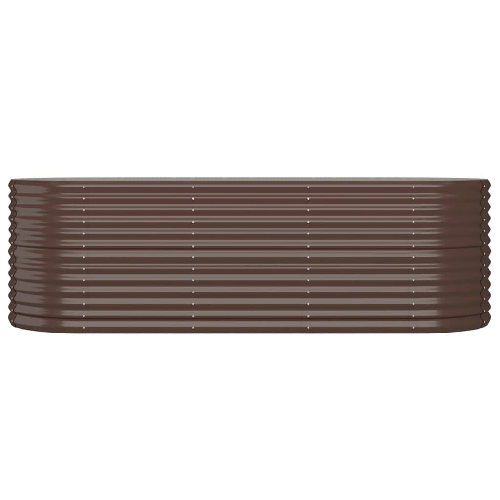 vidaXL Ζαρντινιέρα Καφέ 224x80x68 εκ. Ατσάλι με Ηλεκτρ. Βαφή Πούδρας