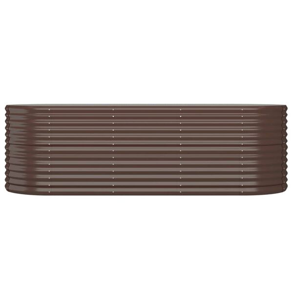 vidaXL Ζαρντινιέρα Καφέ 224x80x68 εκ. Ατσάλι με Ηλεκτρ. Βαφή Πούδρας