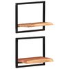 vidaXL Ράφια Τοίχου 2 Τεμ. 40x24x35 εκ. Μασίφ Ξύλο Ακακίας & Ατσάλι