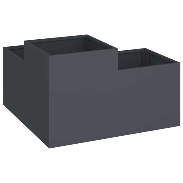 vidaXL Γλάστρα Κήπου Ανθρακί 80 x 80 x 48 εκ. Ατσάλι